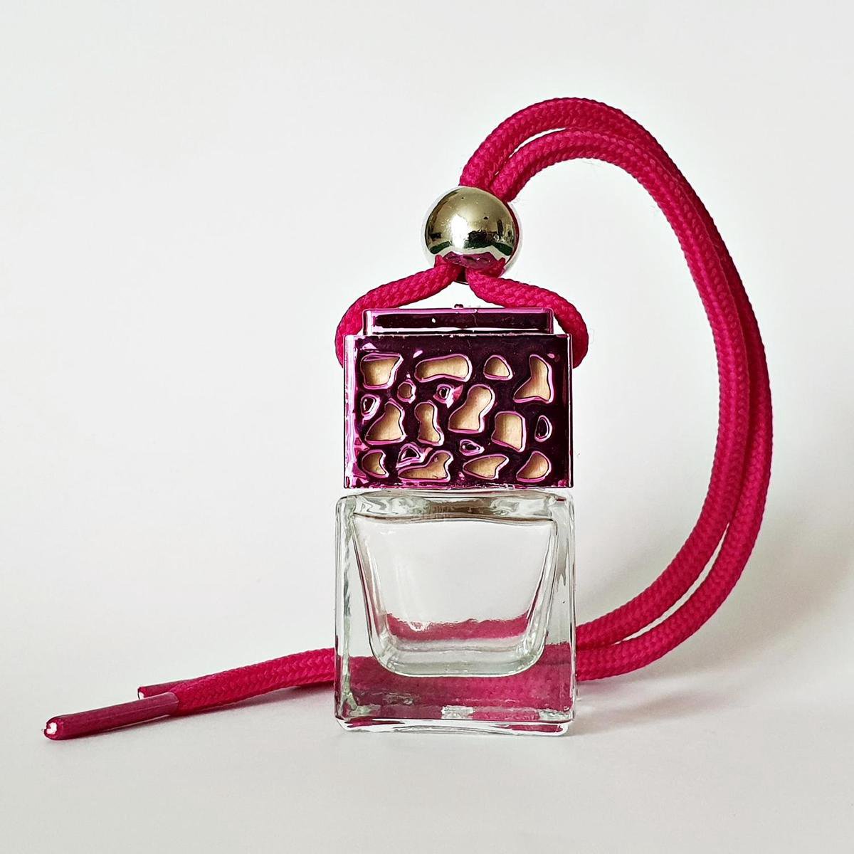 Autoparfum | Glazen geurflesje | roze dop | Love & Peace
