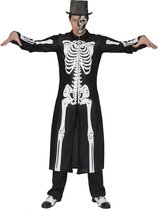 Funny Fashion - Spook & Skelet Kostuum - Rammelende Botten Skelet Jas Man - - Maat 52-54 - Halloween - Verkleedkleding