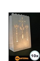 10 x Candle bag BLOEMETJES, windlicht, papieren kaars houder, lichtzak, candlebag,  lampion, candlebags, sfeerlicht, bedrukt, logo, foto