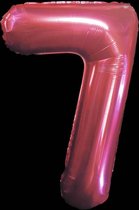 Ballon – Folie ballonnen cijfers – Verjaardags ballon – Cijfer 7 – Roze - 97cm – 1 stuk