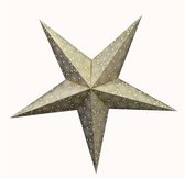 étoile de Noël de luxe - papier avec éclairage - or mat avec impression - 60 cm - commerce équitable d'Inde