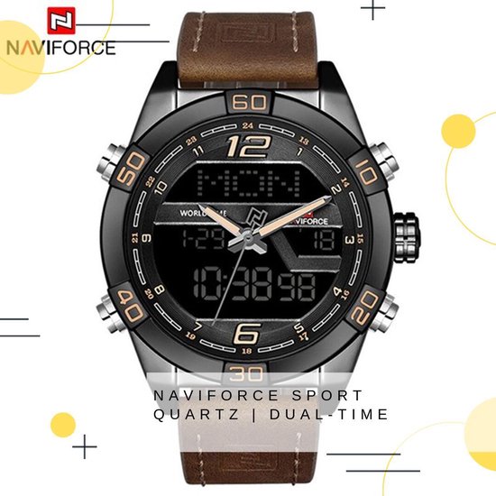 GoodvibeZ Quartz Dual Time Heren Horloge |NEW| Naviforce Sport | Blue/Blue  | bol.com