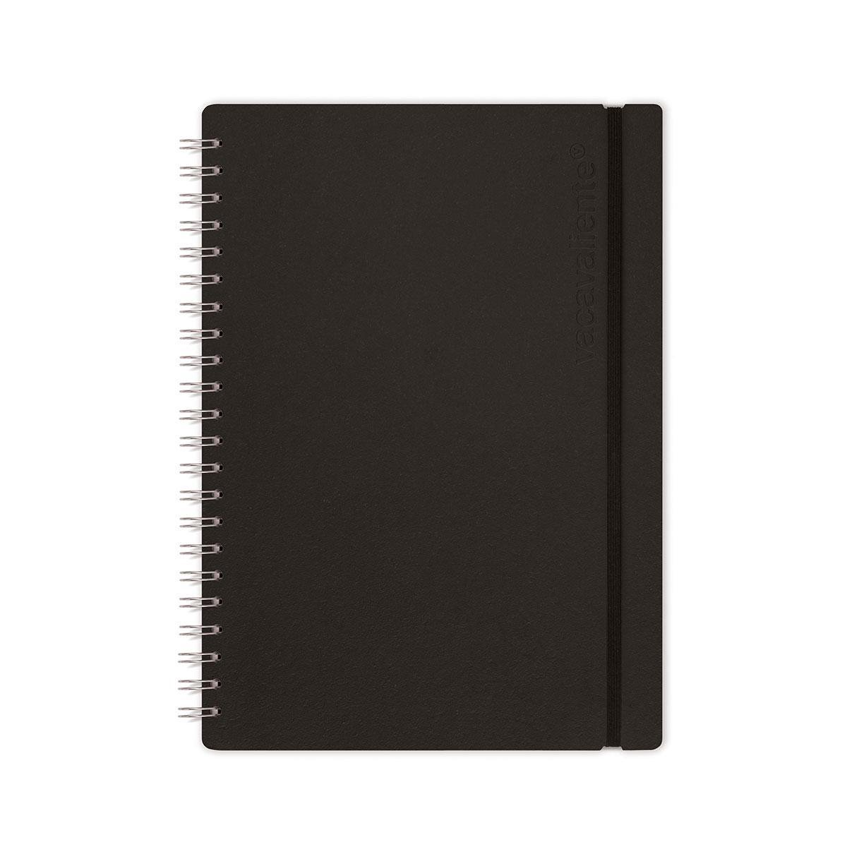 Vacavaliente - Studio Notitieboek A4 - Gerecycled Leer - Zwart