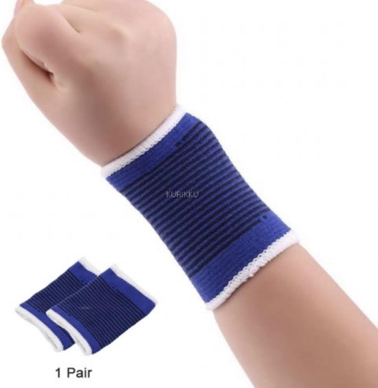 Polsbrace Polsbandage Band van Versteeg® - Ortho Stretch Compressie - Lichte Pols klachten bescherming - 2 stuks - Blauw