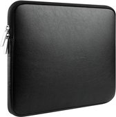 Tech Supplies | Luxe Vegan Leer Kunstlederen Soft Sleeve Voor de Apple Macbook Air / Pro (Retina) 11 Inch - 11.6" Case - Bescherming Cover Hoes Kunstleer - Zwart