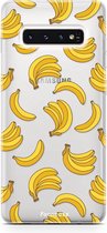 Fooncase Hoesje Geschikt voor Samsung Galaxy S10 - Shockproof Case - Back Cover / Soft Case - Bananas / Banaan / Bananen
