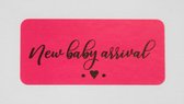 sluitzegels Roze New baby arrival sticker cadeausticker geboortekaartje meisje 20 stuks