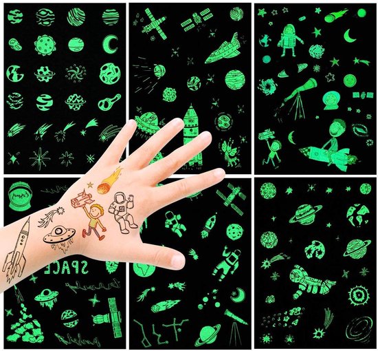 Ongekend bol.com | 100-delige tattoo set ruimte – sterren - astronauten PX-33