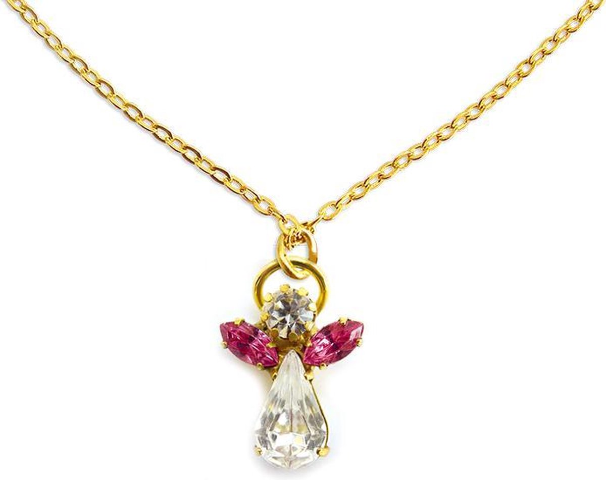 Engel kristal oktober - Roze Zirkoon