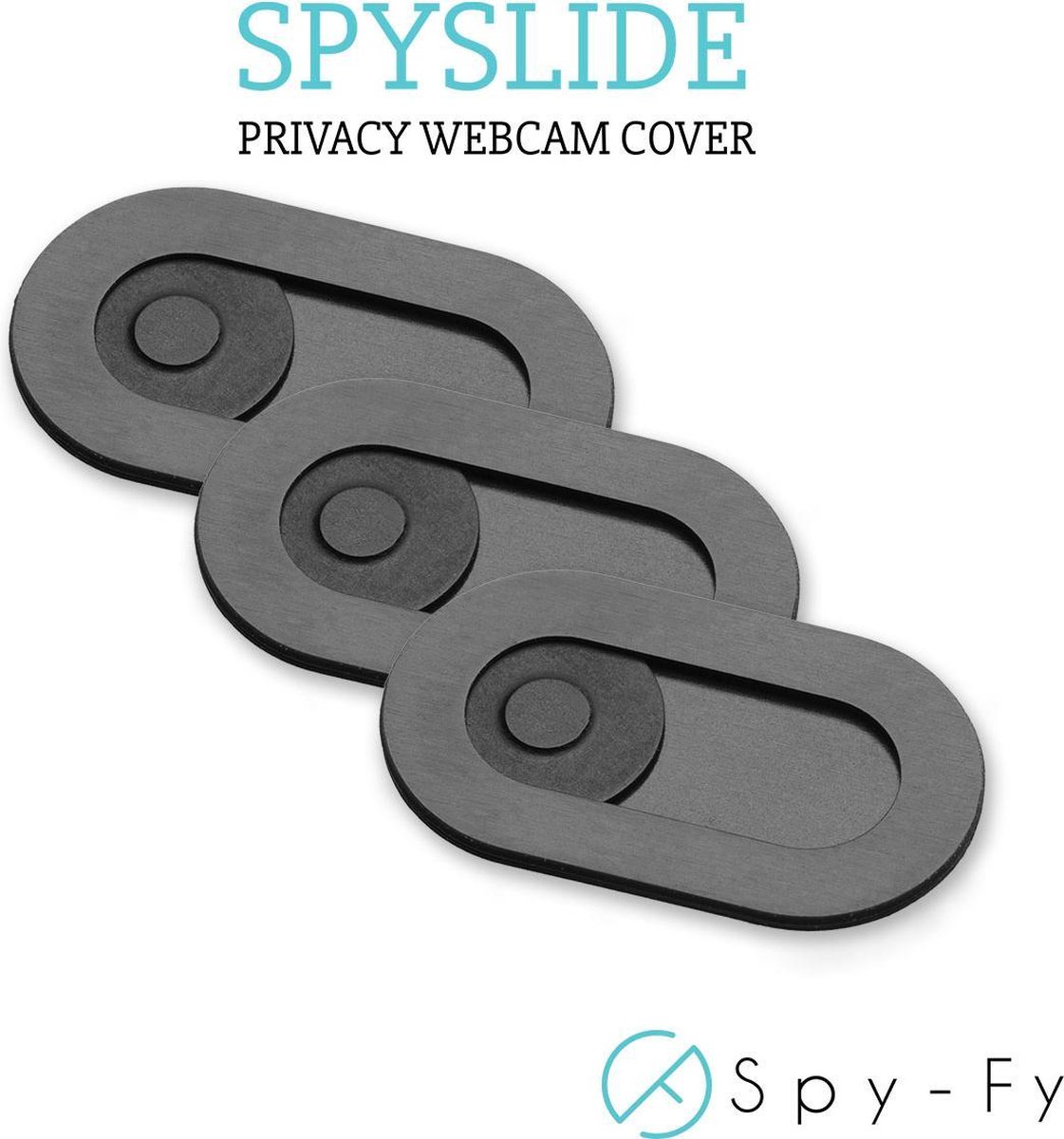 De Originele Spyslide® Webcam Cover van Spy-Fy | Zwart| 3 stuks