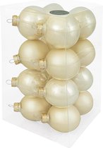 Decosy Glas Kerstballen (6cm) Box 16 Stuks Champagne Combi