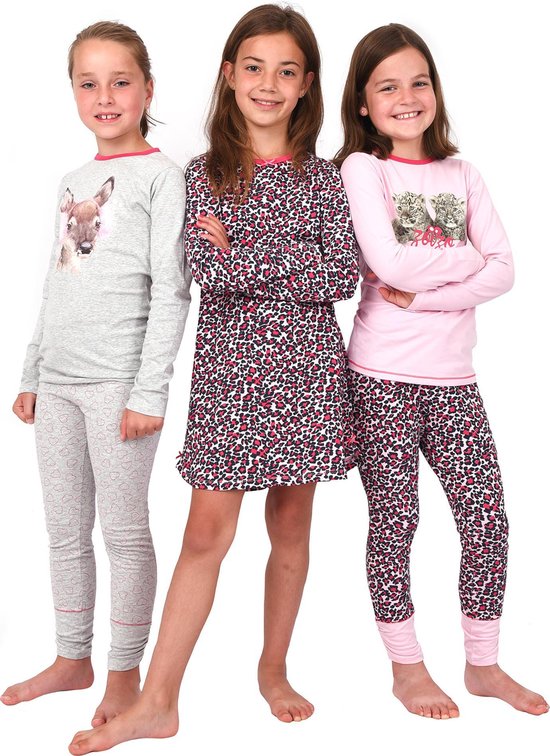 Zoizo meisjes pyjama - Panther pink -CUTE LEOPARDS -12jr (146/152) | bol.com