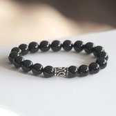 Kralen armband Black Onyx met zilveren bead