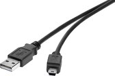 Renkforce USB-kabel USB 2.0 USB-A stekker, USB-mini-B stekker 30.00 cm Zwart Vergulde steekcontacten
