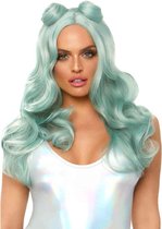 Leg Avenue Pruik Beachy Waves Groen