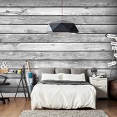 Fotobehang -Grijze planken , houtlook II, premium print vliesbehang