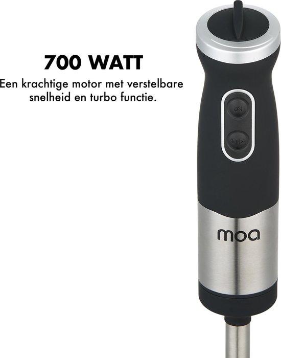 MOA Staafmixer 700W - inclusief accessoires - Klopper - Maatbeker 750ml - HB57