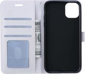 Hoes voor iPhone 11 Pro Hoesje Wallet Bookcase Flip Hoes Lederen Look - Wit