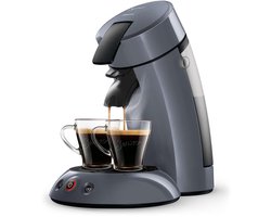 Philips Senseo koffiepadmachine – Crema Plus – 1 of 2 koffie tegelijk - Blauw - Inclusief 2 Senseo glazen - HD7806/52