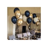 Ballonnen Donkerblauw - Goud - Wit - DH collection | Effen | Baby Shower - Kraamfeest - Verjaardag - Geboorte - Fotoshoot - Wedding - Marriage - Birthday - Party - Feest - Huwelijk - Jubileum - Event  - Decoratie | Luxe uitstraling | Kids
