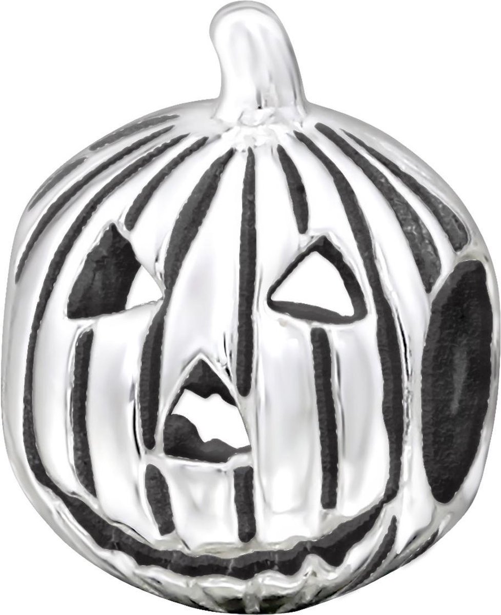 halloween pompoen bead | Zilverana | Bedel | Sterling 925 Silver (Echt zilver) | Past op vele merken | Nikkelvrij