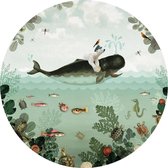 Pimpelmees muursticker Walvis Zeedieren - kinderkamer - babykamer - 120 cm