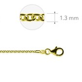 Jewels Inc. - Anker Ketting met Karabijnsluiting - 1.3mm Dik - Lengte 42cm - Ros̩goud Verguld Zilver 925