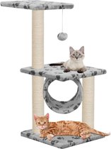 Kattenkrabpaal (incl kattenspeelstok) 65cm grijs - Krabpaal katten - Katten Krabpaal