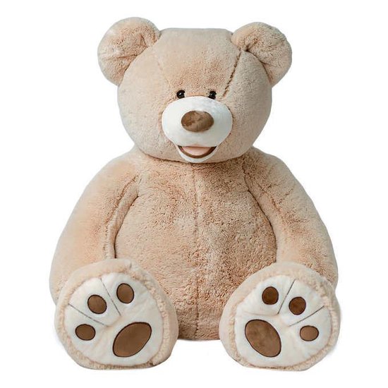 Productiecentrum Wijzer frequentie Mega grote reuze teddy knuffel beer 150 cm lichtbruin | bol.com