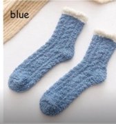 Plush winter sokken blauw