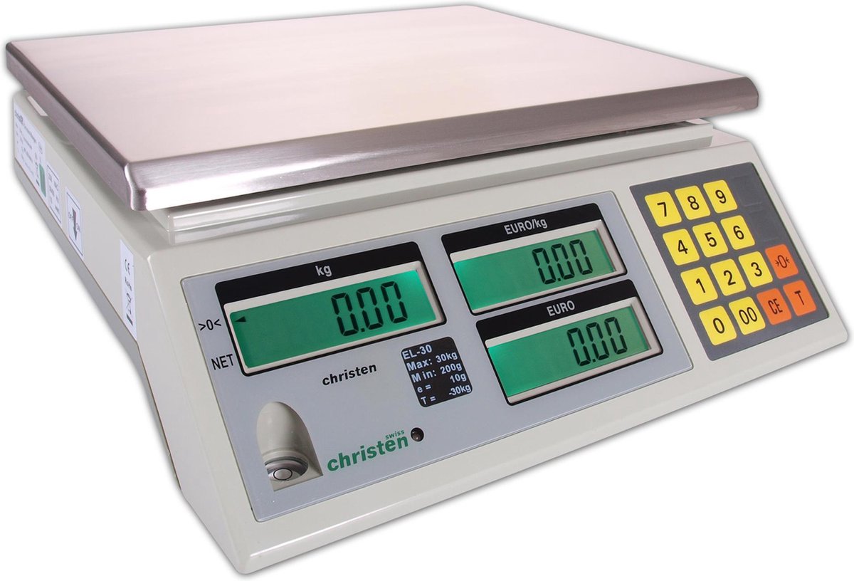 Rekenweegschaal - CS EL-03 - 3KG - Geschikt voor handelsdoeleinden - Christen Swiss weegschalen
