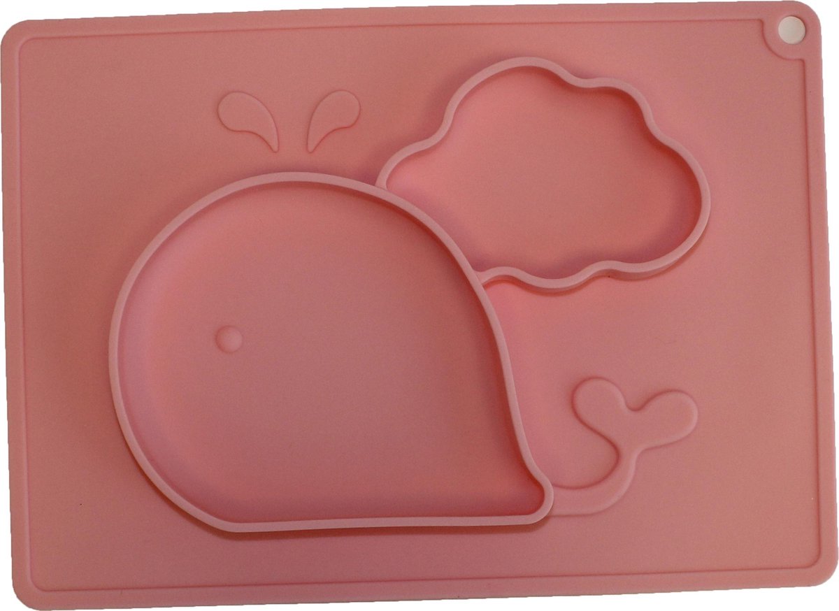 Goedkoopste Anti-slip silicone 3D kinder placemat Walvis Roze | Kinderplacemat | Vaatwasser bestendig | Anti Slip | Super leuk | By TOOBS