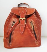 Leren Rugzak Terracotta, Oranje, Bruin, Bohemian Stijl, Boho, Rugtas, Backpack