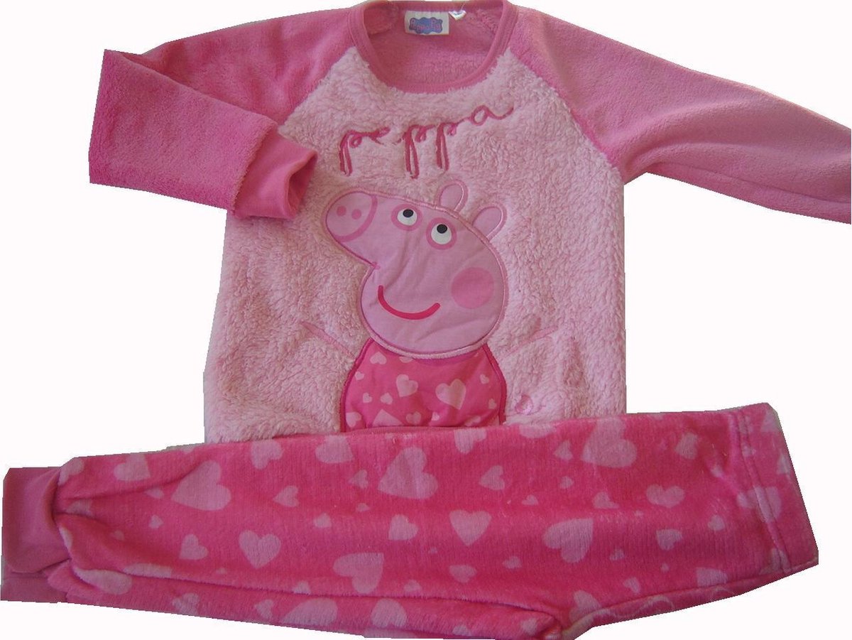 Roze fleece pyjama van Peppa Big maat 98 | bol.com