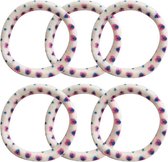 Set van 6 haarelastieken | Haarbandjes print roze t | Tijgerprint | Leopard | Nylon-Katoen roze