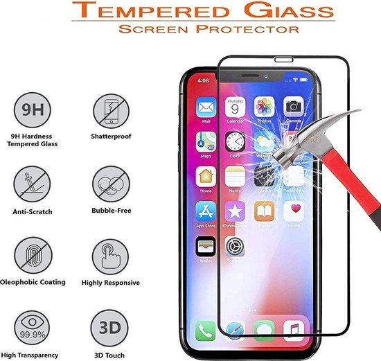 HB Glas Geschikt voor Apple iPhone 11 Pro Max Glas - High Impact Anti-Glare Mat Glass - Zwart