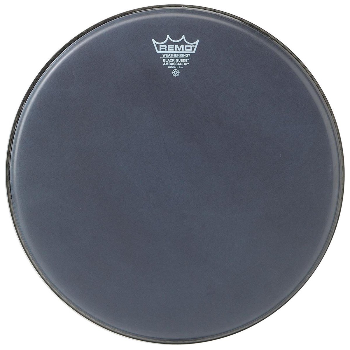 Remo Ambasador zwart Suede 16", Tom Batter/Reso - Tom vel