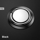 Luxe ronde Zwarte ring vinger houder- standaard voor telefoon of tablet / magnetisch en 3mm dun