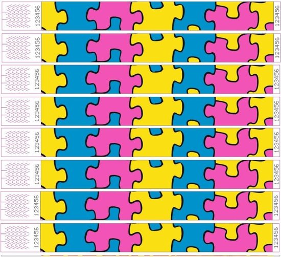 Dakraam Mart Groot 500 brede polsbandjes - puzzel motief - tyvek - CombiCraft | bol.com
