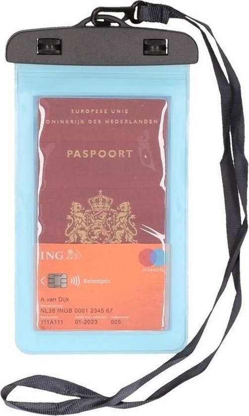 2x Bellatio design étanche porte-documents / sac de passeport bleu - sac de  voyage