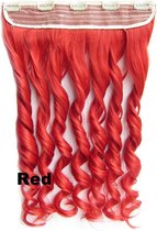 Clip dans les extensions de cheveux 1 voie ondulée rouge - Rouge
