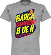 Barcelona Campion 8 de 11 T-Shirt - Grijs - XL