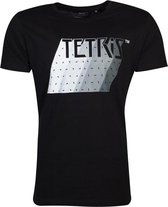Tetris Heren Tshirt -M- Grey Tone Logo Zwart