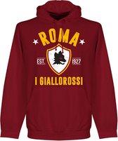 AS Roma Established Hooded Sweater - Bordeaux Rood - XL