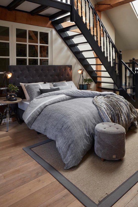 Rivièra Maison - Amsterdam Loft dekbedovertrek - Lits-Jumeaux - 240x200/220 cm - Grijs — afbeelding 2