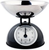 Retro kitchen scale with stainless steel bowl black