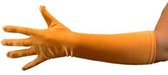 Handschoenen oranje satijn luxe (40cm)