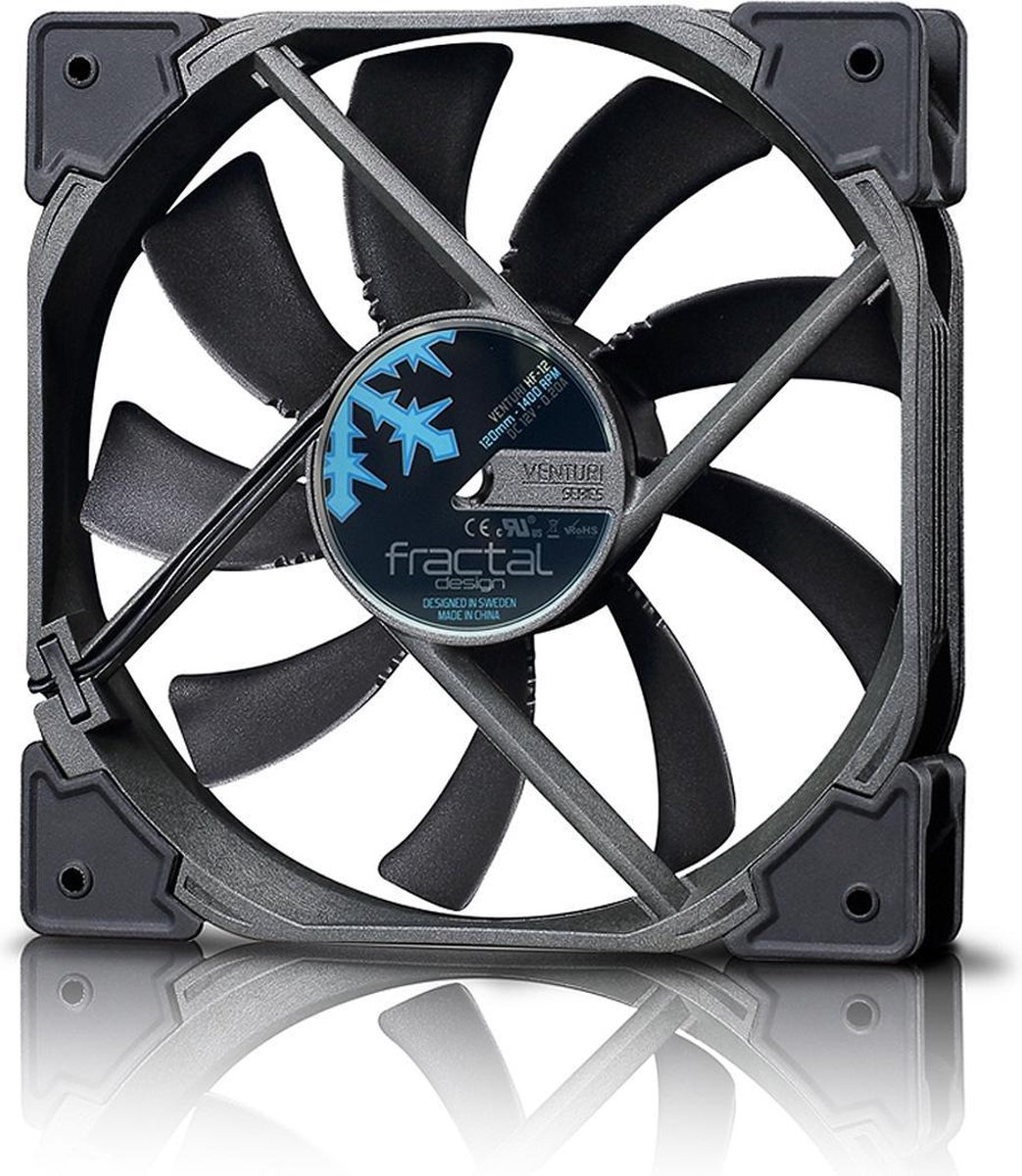 Fractal Design Venturi HP-12 PWM Computer behuizing Ventilator 12 cm Zwart, Grijs