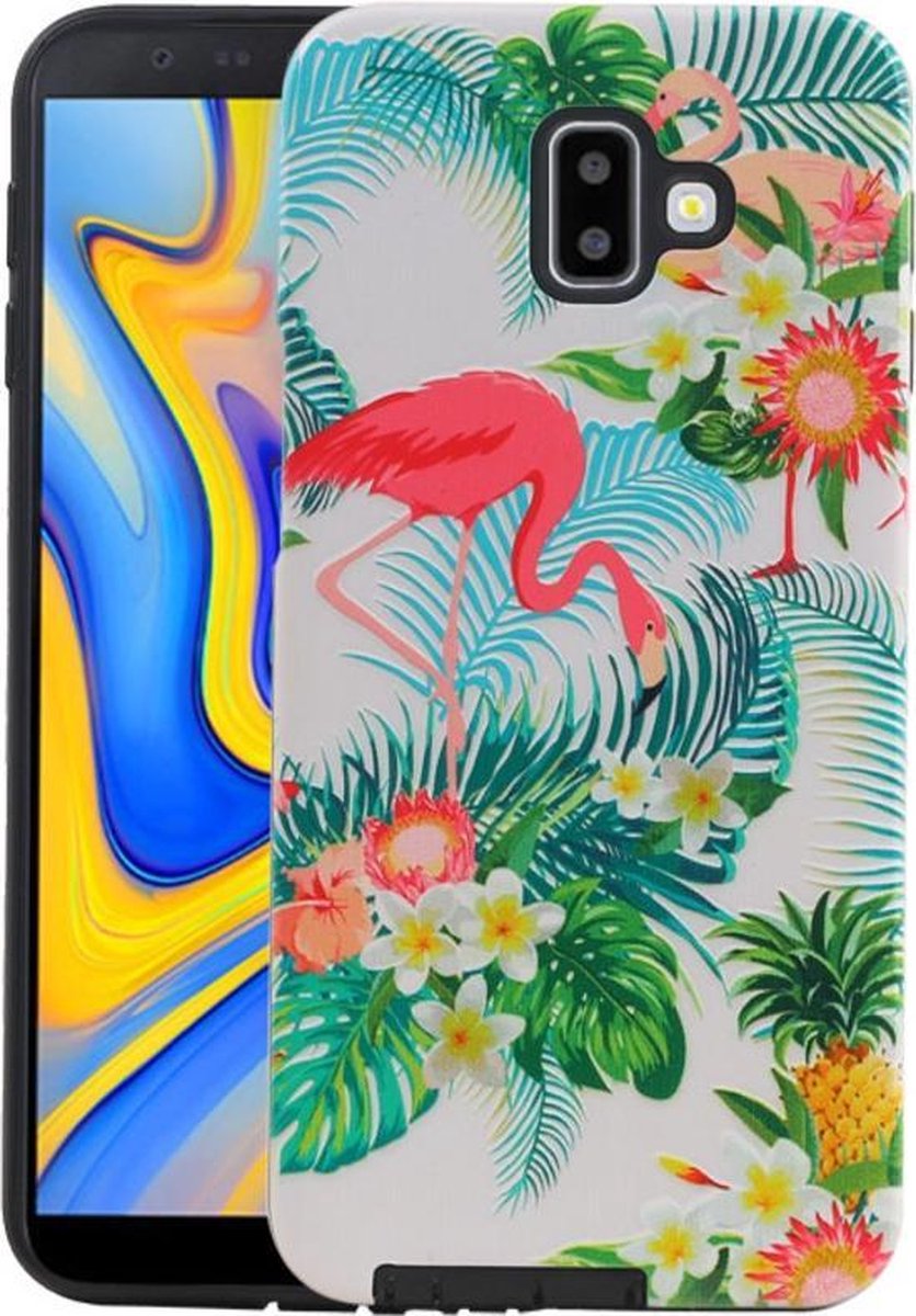 Flamingo Design Hardcase Backcover - Hoesje Geschikt voor Samsung Galaxy J6 Plus