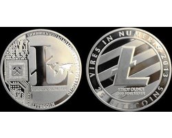 LITECOIN LTC munt | Met Plastic Doosje | Zilver